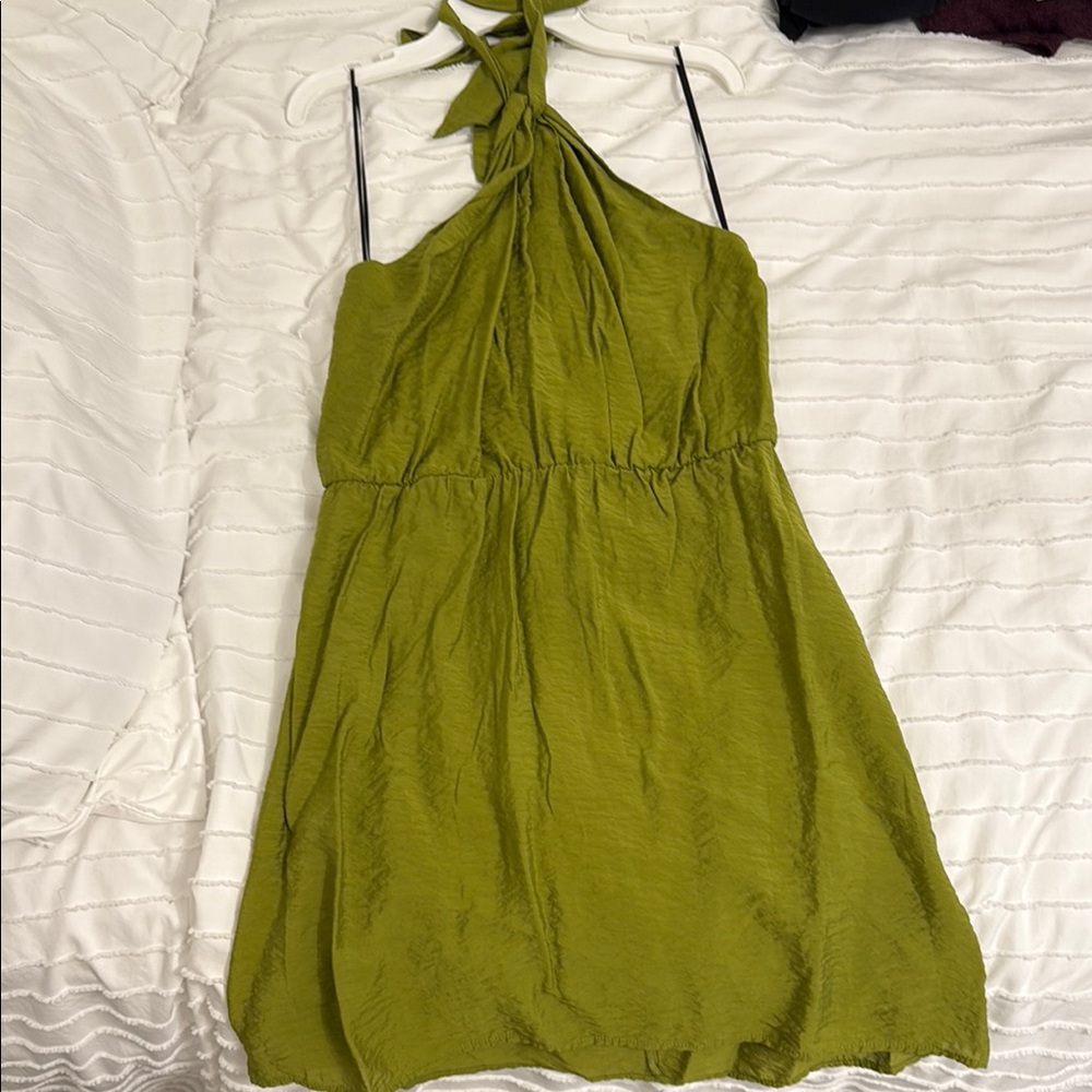 H&M Green Halter Sundress for Resort Wear